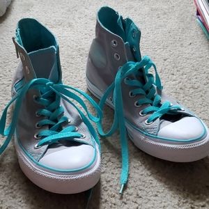 Blue and Teal converse